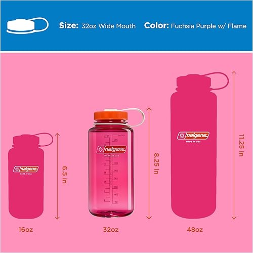 Miniatura 125 de Nalgene Sustain - Botella de agua de Tritan sin bisfenol A hecha con un 50 % de material derivado de restos de plástico, 32 fl oz, boca ancha