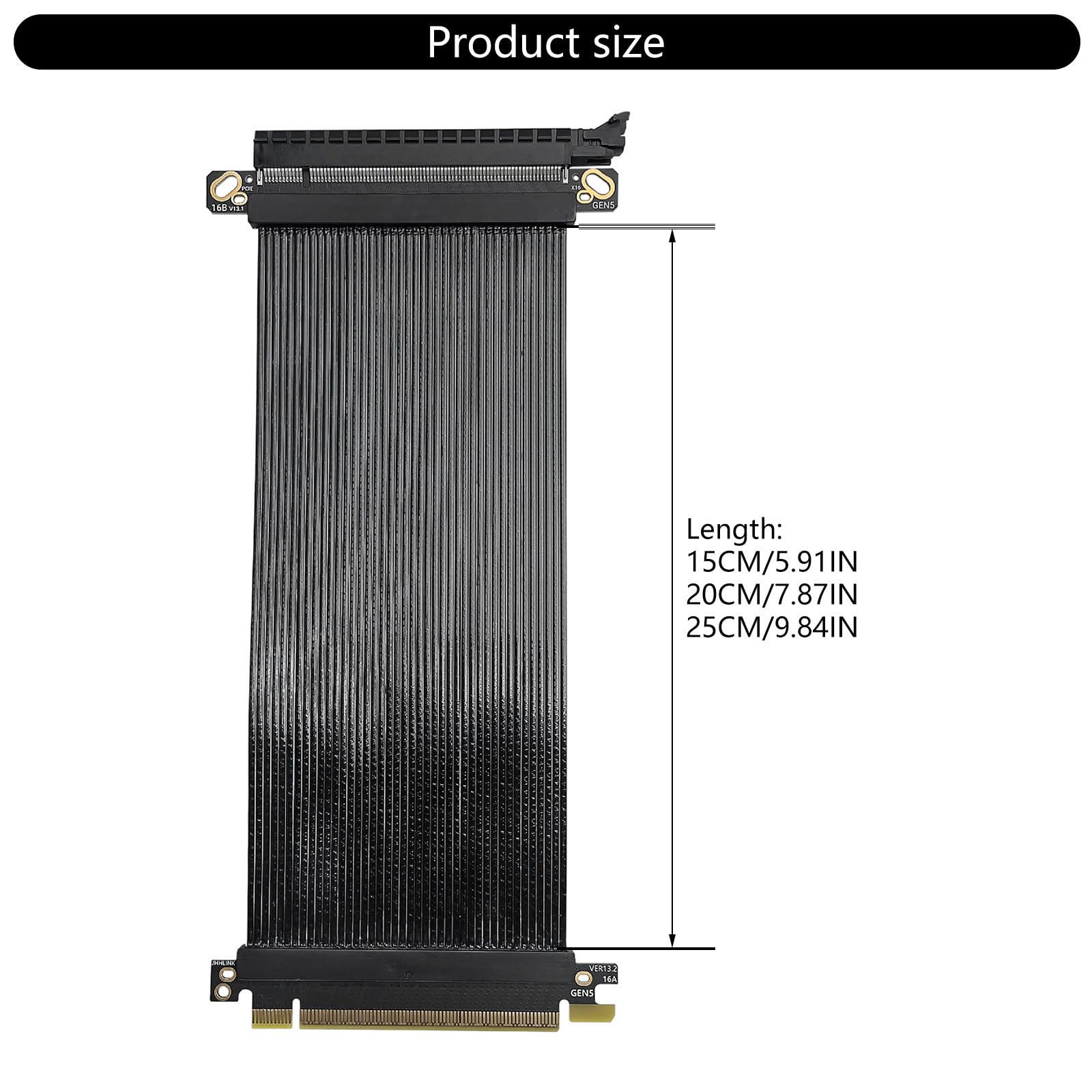 Câble D'extension GPU Slimly PCIe5.0 X16 Configurations De Direction Parallèle À 180 Degrés Transmission De Données À Vitesse Adaptateurs D'extension GPU