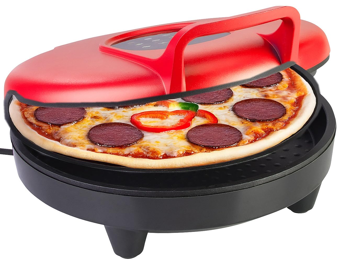 Rosenstein & Söhne Backofen: 2er-Set Pizza-Maker, 180 °C, Ober-/Unterhitze, Pizza mit Ø 27 cm (Pizzapfanne, Pfannen elektrisch, Grill)