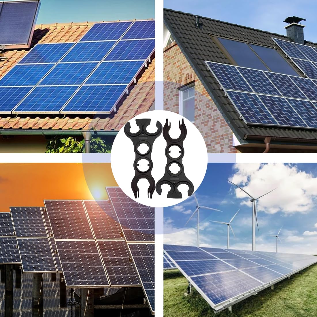 NHQZ 2 Stück Solar Schraubenschlüssel,MC4 Werkzeug für Solarpanel-Kabel PV-Systemdraht und Steckverbinder,Schnelles Stecker und Buchsentrennwerkzeug