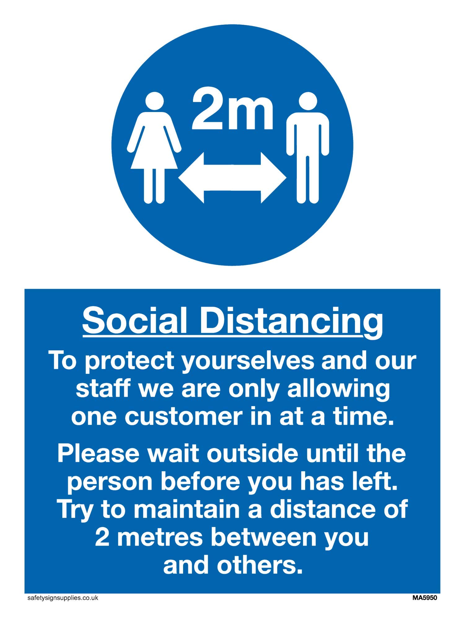 Viking Signs Social Distancing sign - Plastic Semi-rigid 1mm
