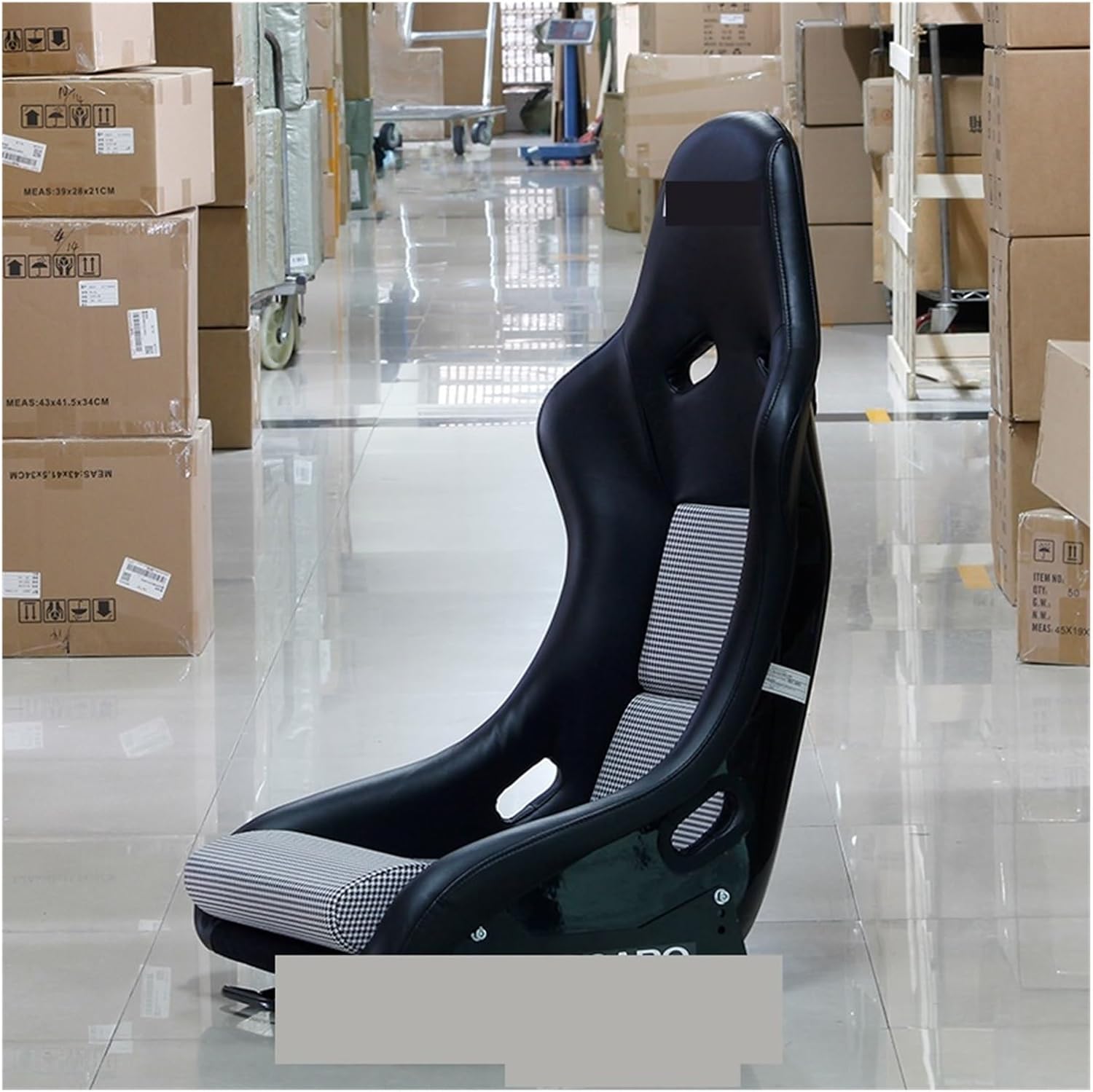 Pole Position Strong Sturdy FRP Shell Car Tuning Fixed Bucket Seat(1X Black)