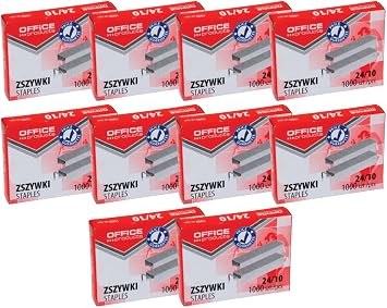 OFFICER PRODUCTS Silver 24/10 Staples, Pack of 10,000 10 x 1000 Pieces, High Strength, Galvanised, Ideal for Office, Home Office or School