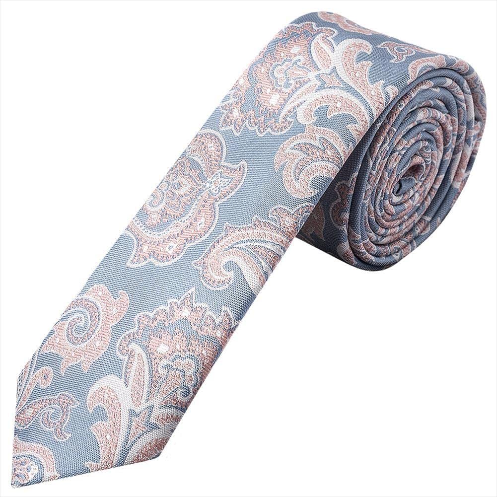 TIES R US Blue and Pink Paisley Skinny Men's Tie