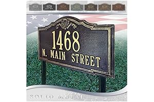 Whitehall Personalized Cast Metal Address Plaque, LAWN MOUNTED Gatewood Plaque