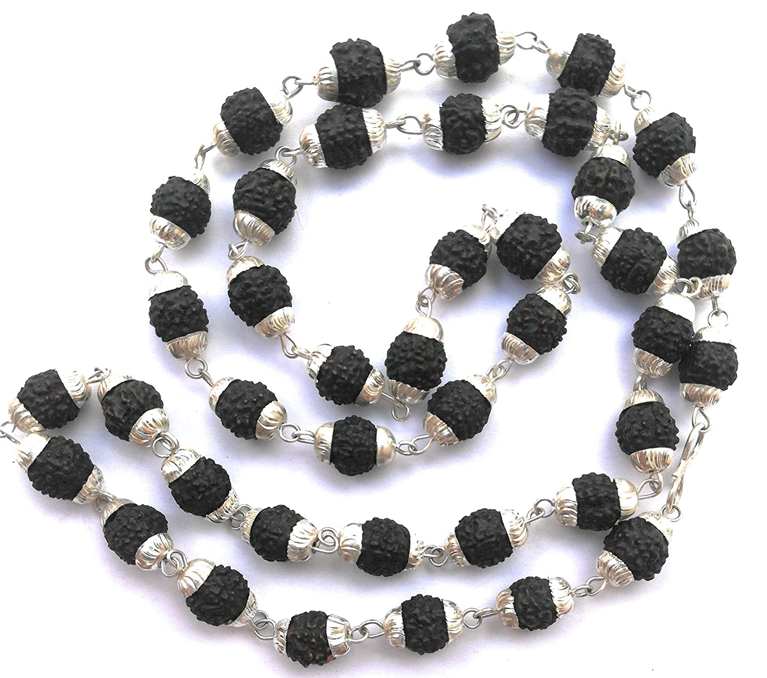 See full amazon price history chart for Bhumi Creation Black Rudraksha Mala in Silver Designer Caps (7 mm) - Natural Rudraksha Beads - Silver Plated - Pack of 1 Bhumi Creation Black Rudraksha Mala in Silver Designer Caps (7 mm) - Natural Rudraksha Beads - Silver Plated - Pack of 1 (B09MJ952NC) Amazon Price History, Amazon Price Tracker