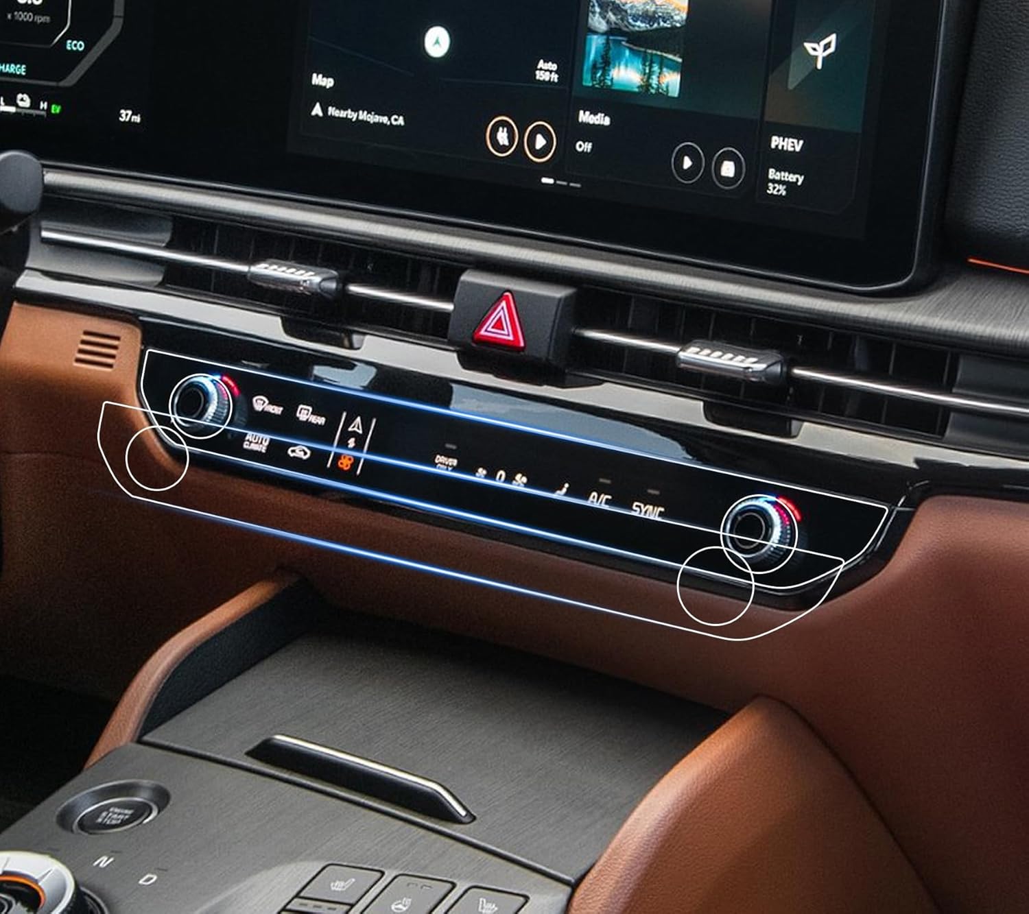 SHAOHAO 4 Pcs for 2025 Kia Telluride Screen Protector for 2023 2024 2025 Kia Telluride (S/EX/LX/SX Prestige/X-Line/X-Pro) Accessories Navigation & AC Display Anti Fingerprint HD Clarity Nano Protector