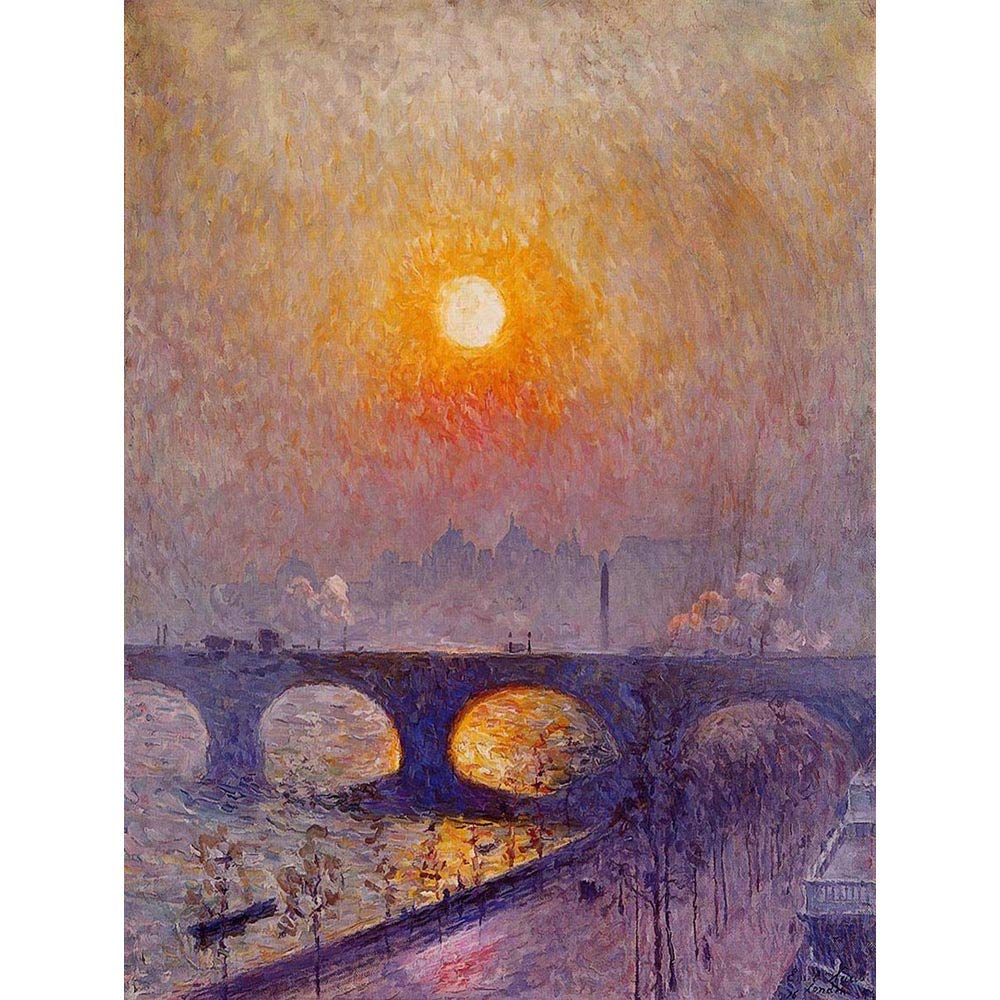 Wee Blue Coo Claus Sunset Over Waterloo Bridge Art Print Poster Wall Decor 12X16 Inch