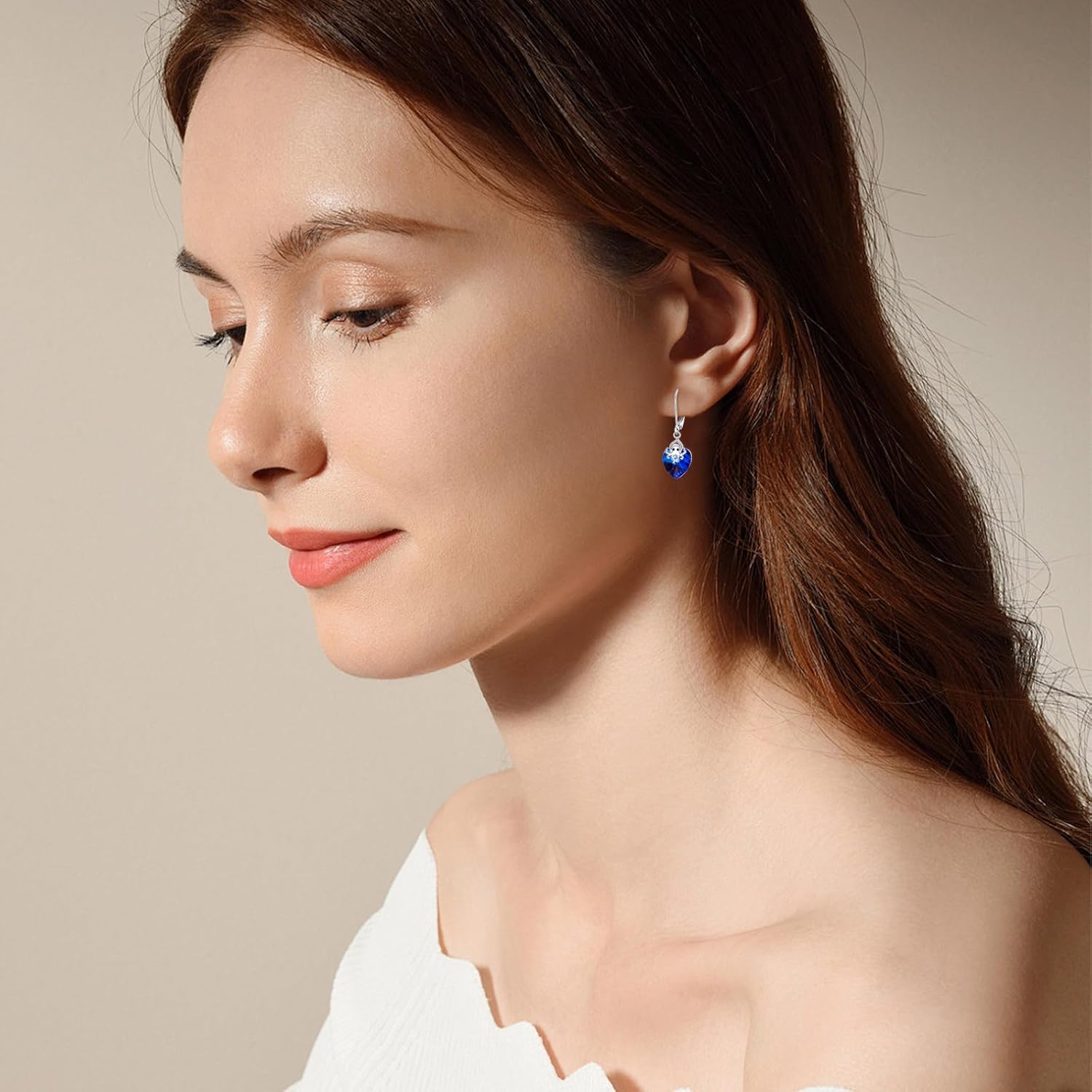 Octopus Earrings 925 Sterling Silver Tiny Tentacle Earrings Dangle Lever Back Love Heart Blue Crystal Octopus Shell Sea Kraken Nautical Ocean Birthday Gifts - Image 2