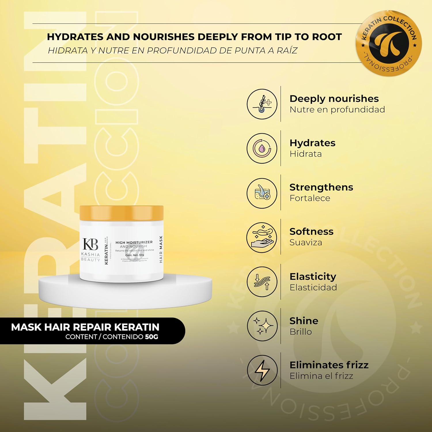 KASHIA BEAUTY Keratin Treatment Travel Kit 5pc – Hair Repair & Protection Set with Shampoo Conditioner & Mask – Shields Against Sun Salt & Chlorine – Travel Essentials for Healthy Shiny Hair