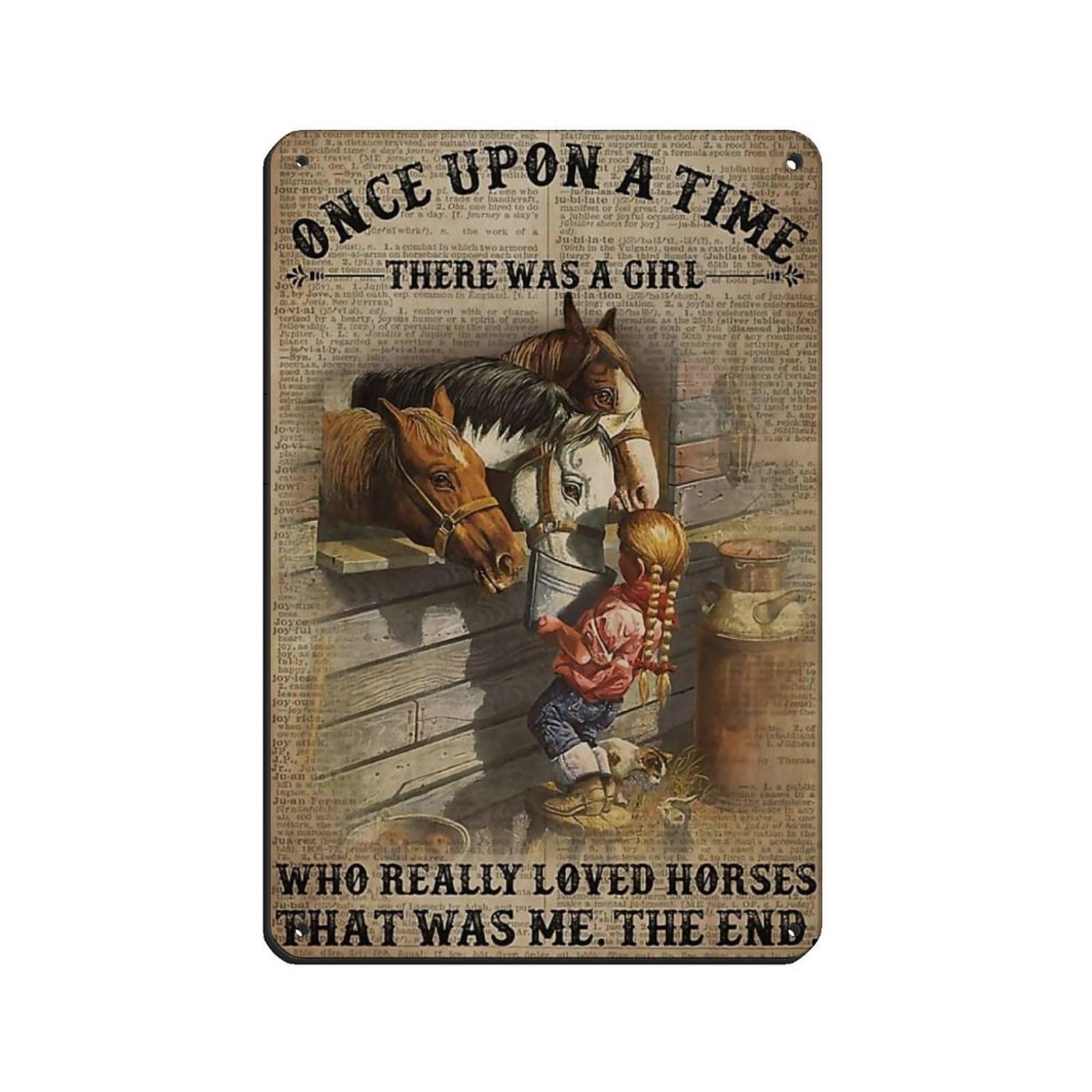 Girl Horse,Cowgirls Poster Tin Sign Vintage Metal Pub Club Cafe Bar Home Wall Art Decoration Poster Retro 8x12inch(20x30cm)