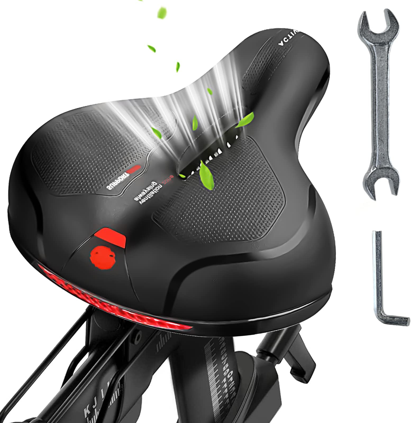 Extra Large Bike Seat for Peloton Bike & Bike+, Breathable Bike Seat Cushion Compatible with Peloton, Spin, Road, and Exercise Bikes, Comfy Wide Saddle Replacement for Men & Women, Peloton Accessories