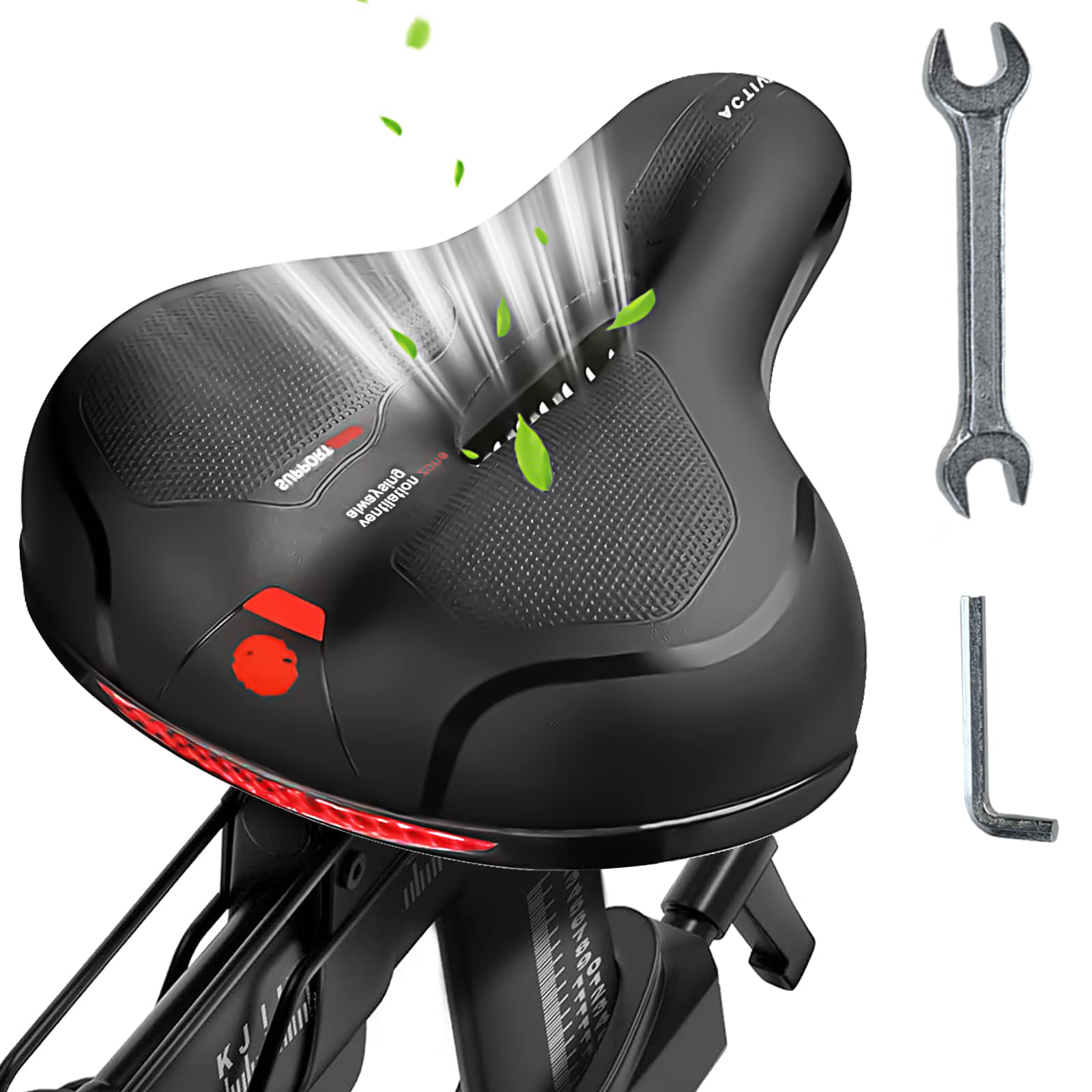 Extra Large Bike Seat for Peloton Bike & Bike+, Breathable Bike Seat Cushion Compatible with Peloton, Spin, Road, and Exercise Bikes, Comfy Wide Saddle Replacement for Men & Women, Peloton Accessories