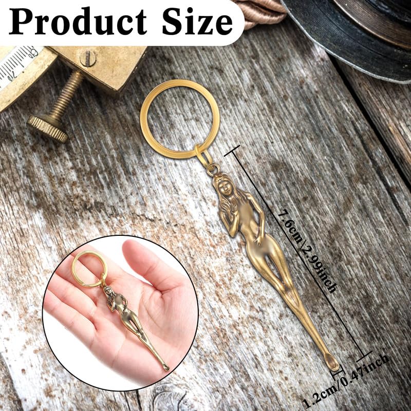 BBTO 3 Pieces Wax Carving Tools 2.99 x 0.47 Inch Women Patterns Scoop Brass Carving Tools Small Wax Clay Sculpting Kit for Pottery Sculpting
