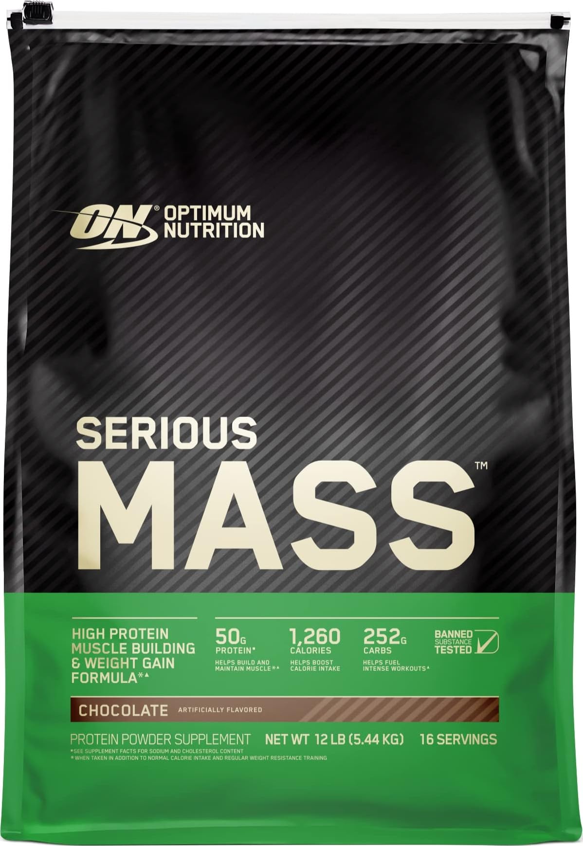 Optimum Nutrition Serious Mass Protein Powder, 5.45 Kg, 16 Servings