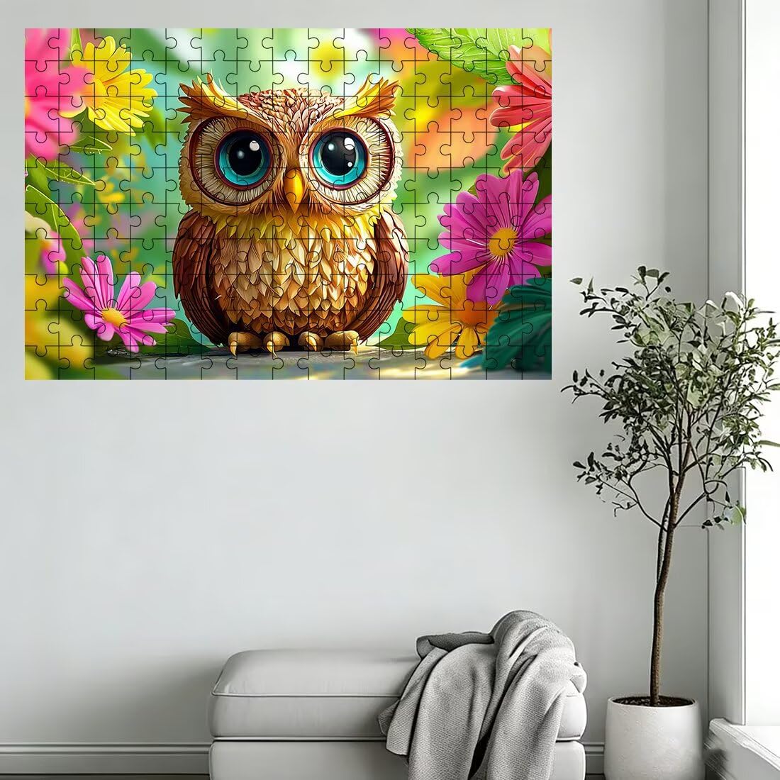 Puzzle 5000 elementów sowy, puzzle kwiat dla dorosłych, klasyczne puzzle gry edukacyjne do aktywności rodzinnej, najwyższej jakości drewniane puzzle z pudełkiem na prezent dla mężczyzn prezent dla