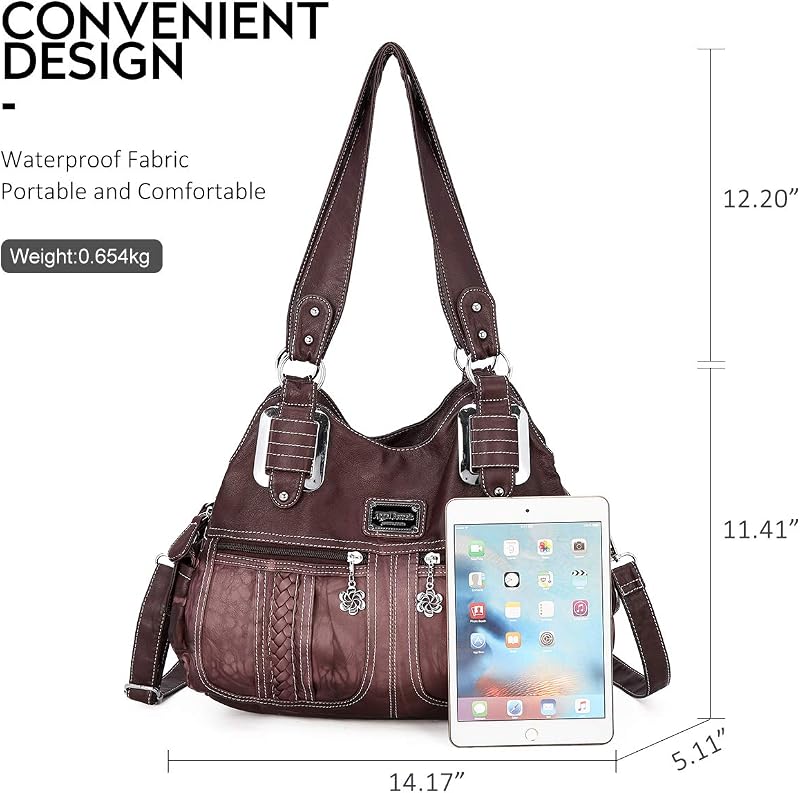 Angel Barcelo Női Hobo Táska PU Bőr Válltáska Crossbody Kézi Táska Lila Színben