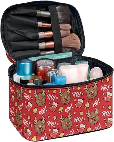 Vista 142 de doginthehole Bolsa de maquillaje, bolsa de cosméticos de viaje, bolsa de aseo portátil grande, organizador de accesorios para mujeres y niñas