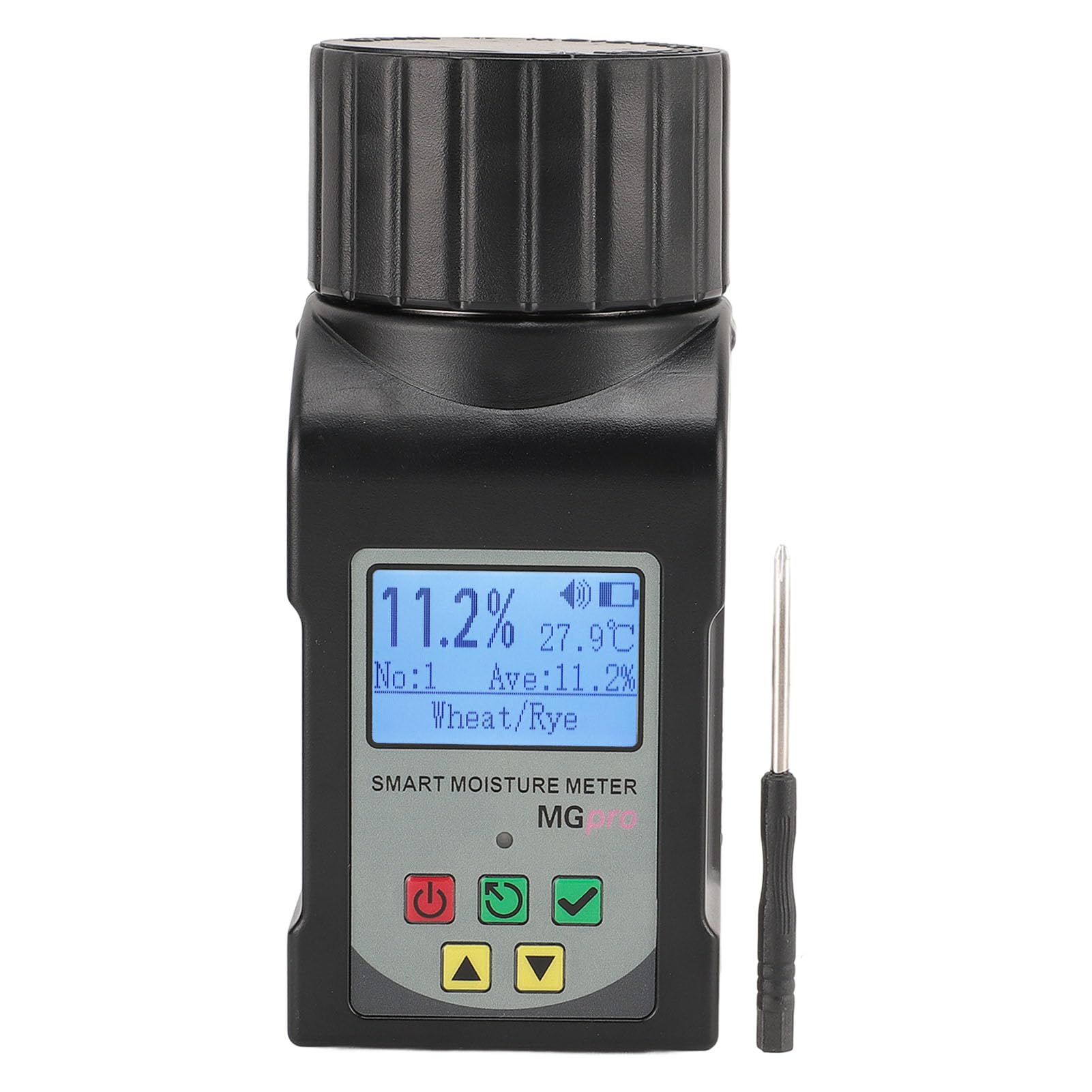 SIXRUN Getreide-Feuchtigkeitsmesser, Mini-Tassentester mit LCD-Display für Kaffeebohnen und Kakao, Feuchtemessgerät für Landwirtschaft, Lagerung und Getreidekontrolle