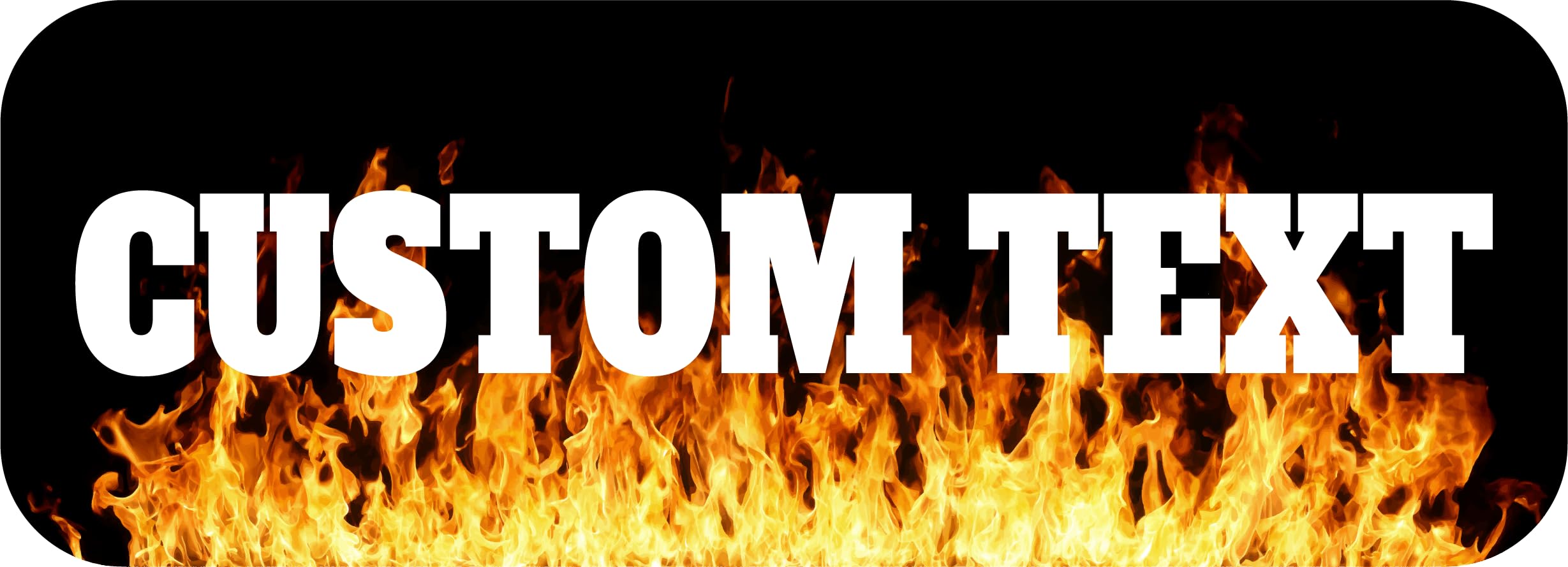 Flames/Fire E-Z-GO Front Name Plate. Fits 2008-2022 RXV TXT Valor Terrain Elite. Custom Made in The USA!! (Flames W/Custom Text)