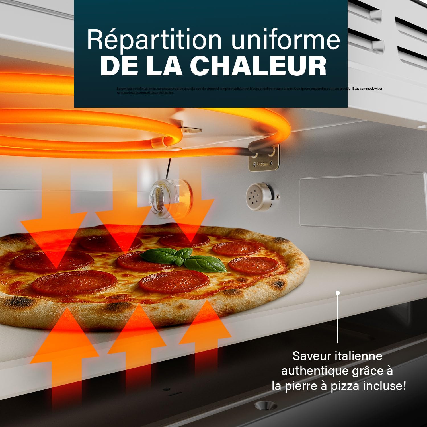 Princess Four à Pizza Pro Max, 15L, 400°C, 2100W, Commandes Tactiles, Pierre et Pelle Incluses, Chaleur Haut/Bas, Minuterie, Compact et Portable, Utilisation Intérieure/Extérieure, 112780