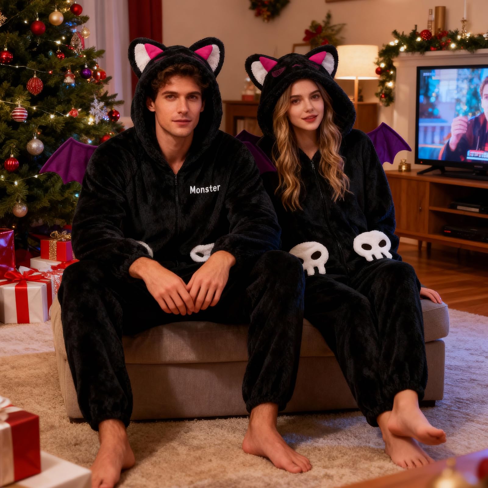 Pigiama Intero Adulti, Costume da Animali, Onesie Unisex per Cosplay di Halloween, Costume Halloween Carnevale Festa Animale Sleepwear