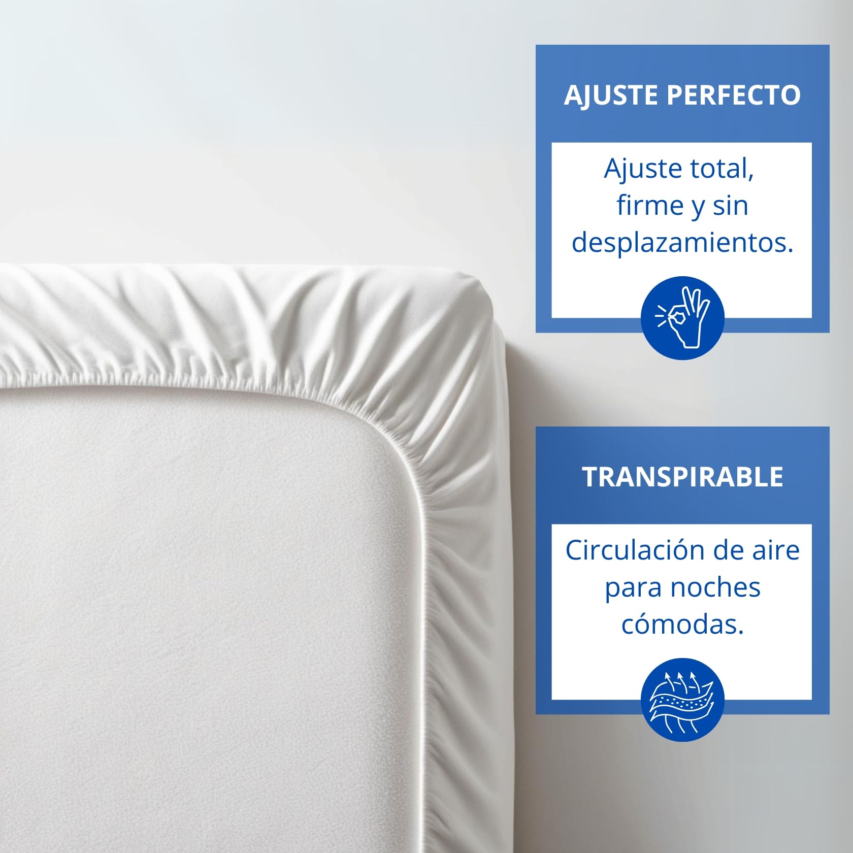 Protector de Colchón Cuna 60x120cm DECASATEXTIL® - Acolchado, Impermeable, Transpirable, Hipoalergénico y Antiácaros - para un Sueño Seguro y Limpio Blanco