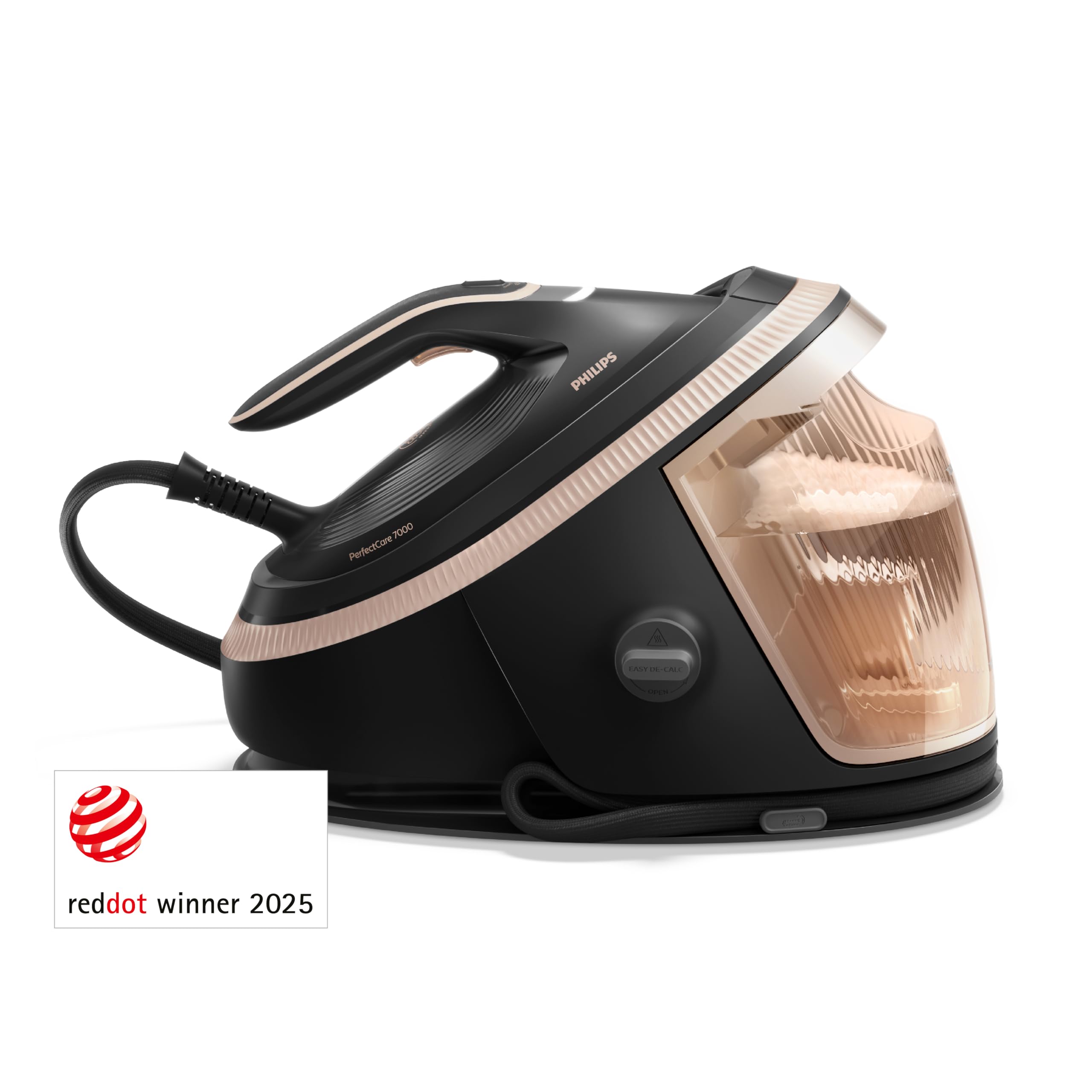 Philips PerfectCare serii 7000 Generator pary, uderzenie pary 650g, 8.5 Bara, stopa SteamGlide Elite, automatyczna inteligentna para (PSG7300/80)