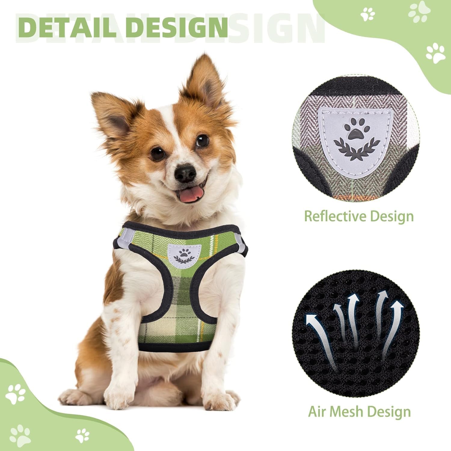 KOOLTAIL Hundegeschirr Atmungsaktiv – Verstellbar, Reflektierende Leine, Für Kleine Hunde & Katzen