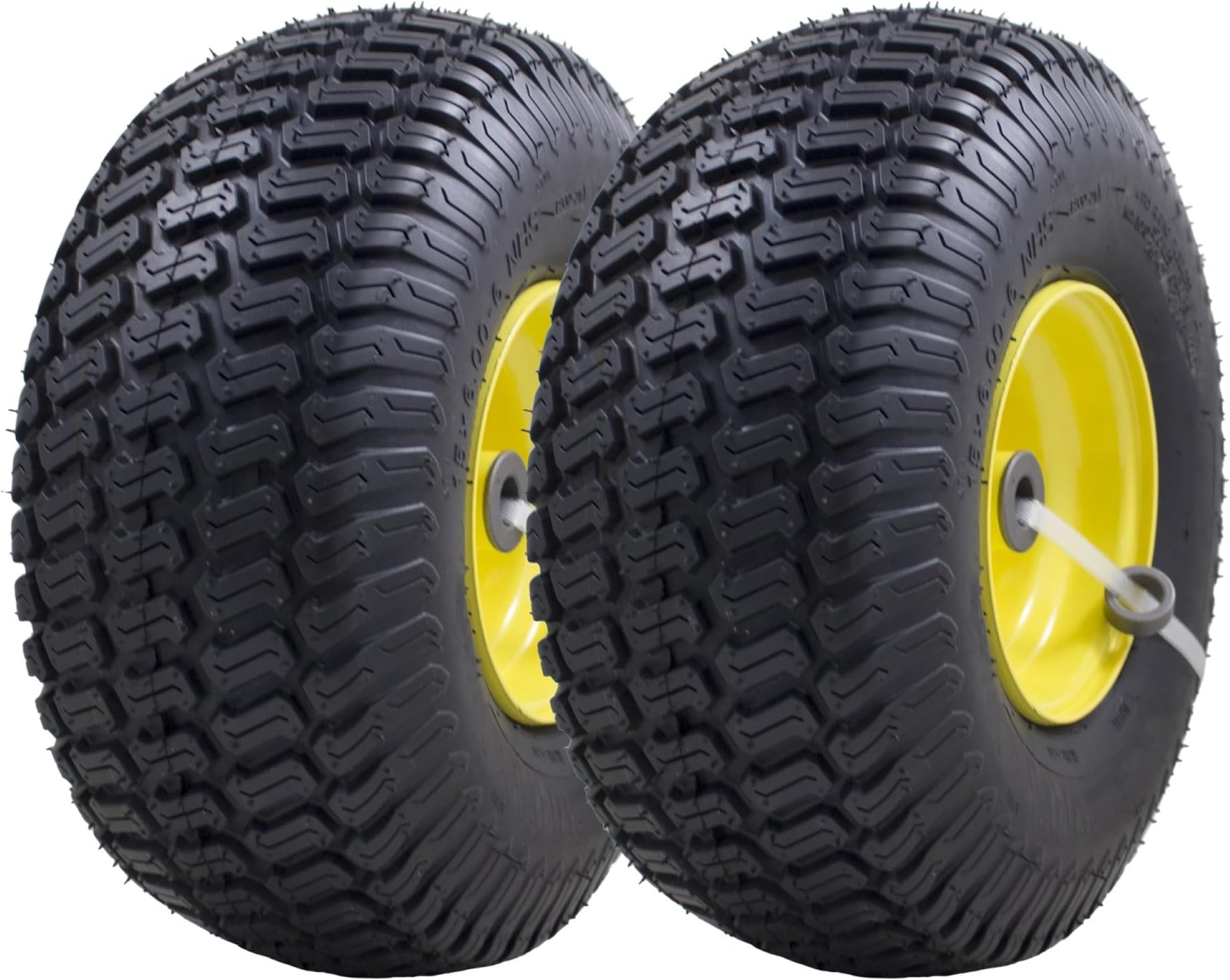 15x6.00-6" Front Tire Assembly Replacement for 100 and 300 Series John Deere Riding Mowers - 2 pack