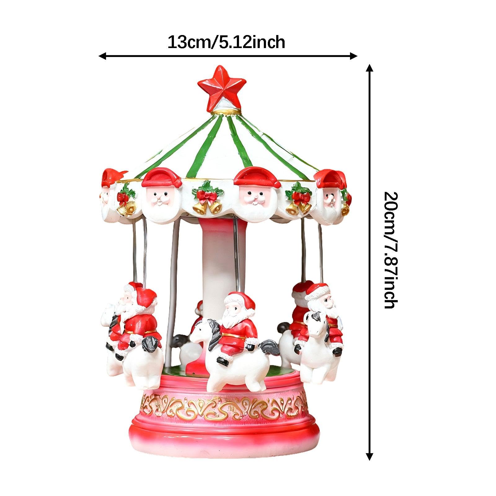 Oshhni Carrusel navideño de Papá con Luces y Figuras de Papá, Adorno de Escritorio Coleccionable único para Armario, Entrada o Interior.
