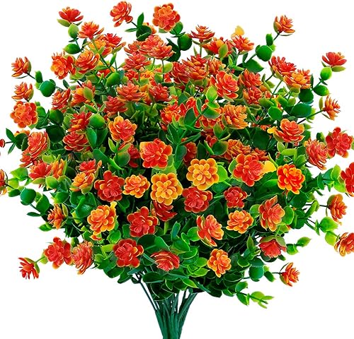 Miniatura 30 de Flores artificiales, arbustos de boj artificiales para exteriores, resistentes a los rayos UV, plantas verdes de plástico sintético para colgar