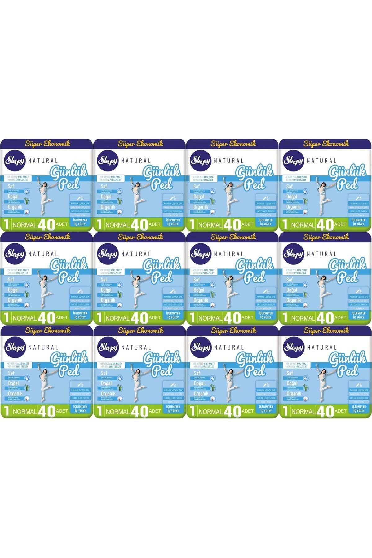 Sleepy Natural Günlük Ped Normal 40'Lı X 12 (480 Adet)