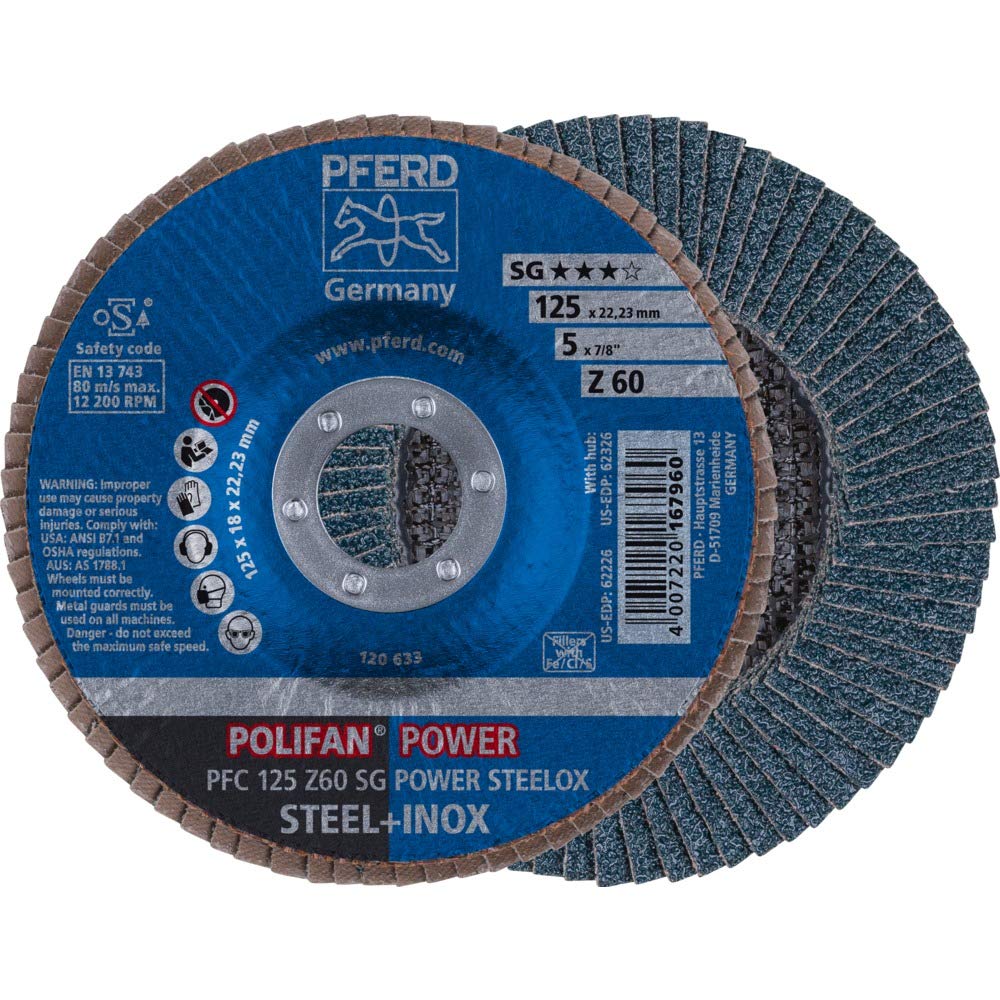 Disco a lamelle PFERD POLIFAN PFC 125 Z 60 SG POWER STEELOX