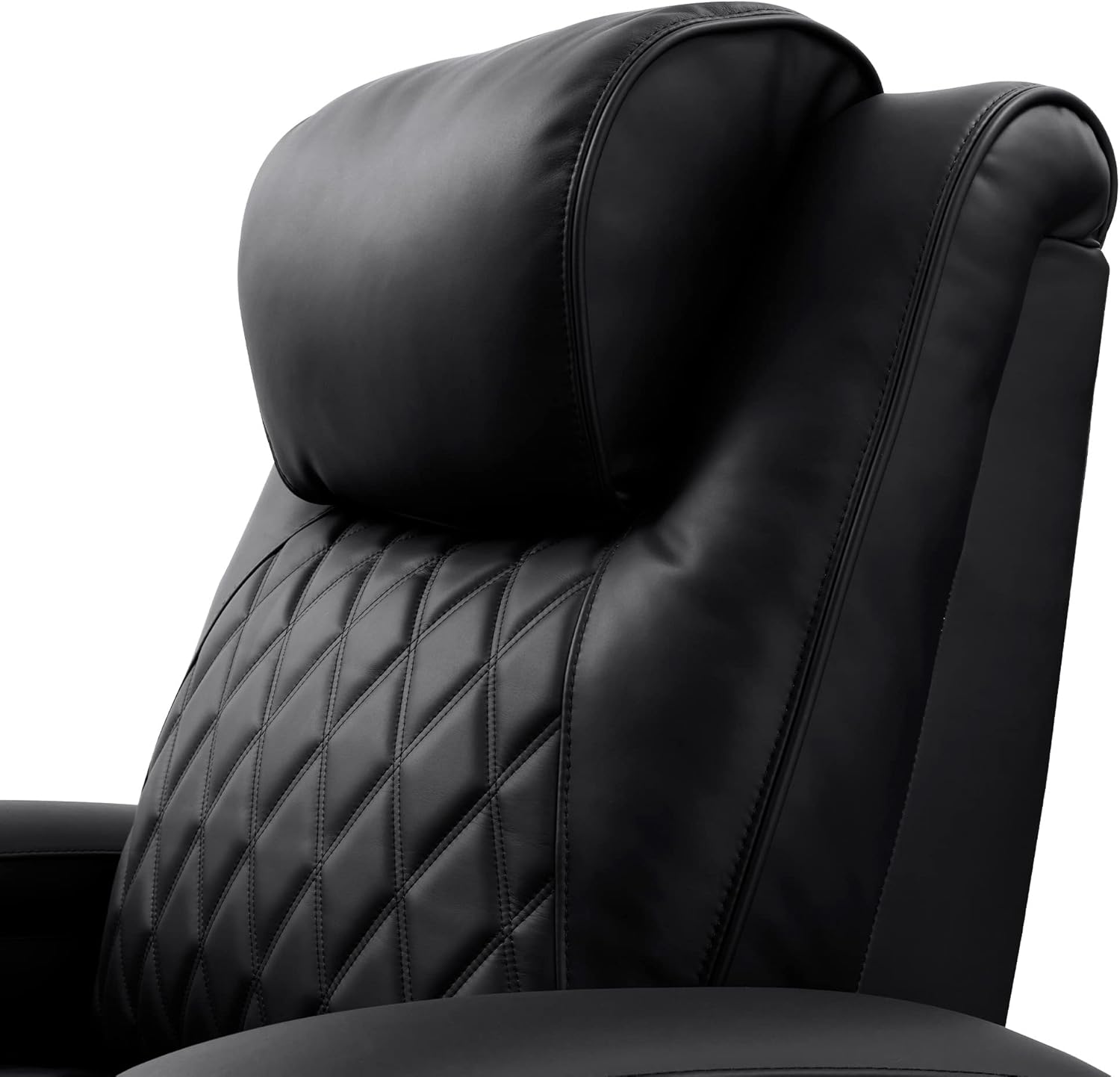 Valencia Oslo Luxury Edition Home Theater Seating | Semi-Aniline Italian Nappa 20000 Leather, Power Recline, Power Lumbar Support, Power Headrest, (Row of 3, Black)