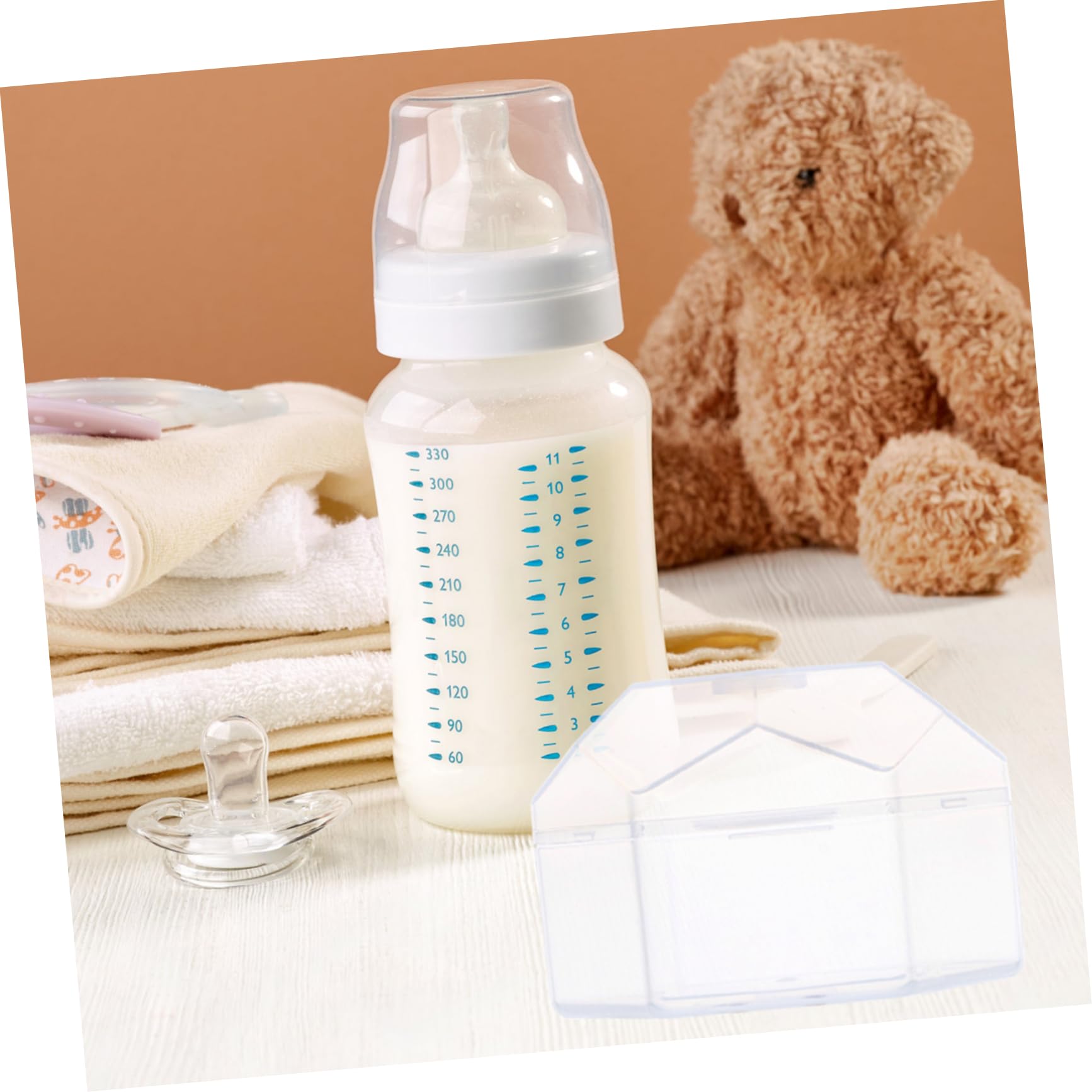 Kisangel Pacifier Storage Box 10pcs Practical for Mom Portable Easy to Clean Pp Material