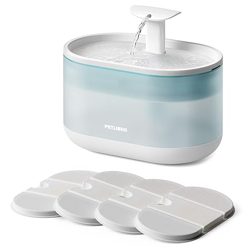 PETLIBRO Ultra Quiet Cat Water Fountain with transparent reservoir showing water level and flow