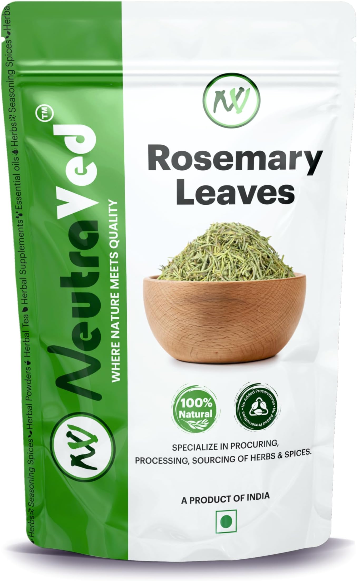 NeutraVed Rosemary Leaves Organic | Rosemary Dry Leaves Reduce Dandruff & Seasoning Food | Hair Growth, Stronger Strands & Natural Hair Nourishment, Food Grade | 50g