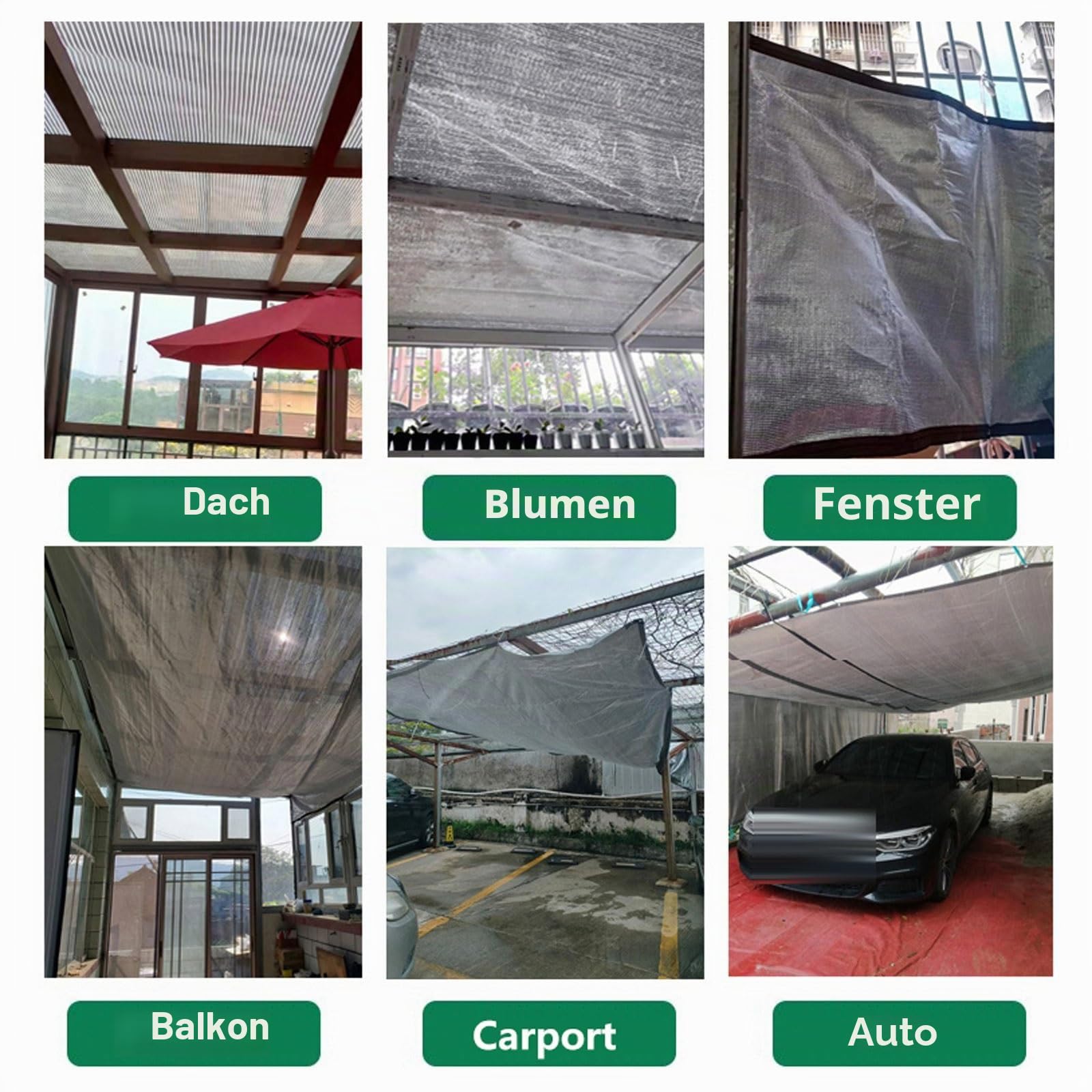 Alunetz Schattennetz Auto, Alu Folie Hitzeschutz Aludecke Alunetz Reduziert Hitze für Auto, Terrasse Sonnenschutz UV-Schutz Sonnenschutz Zelt Garten，für Hunde, Terrasse, Dachgeschoss (4x6M)