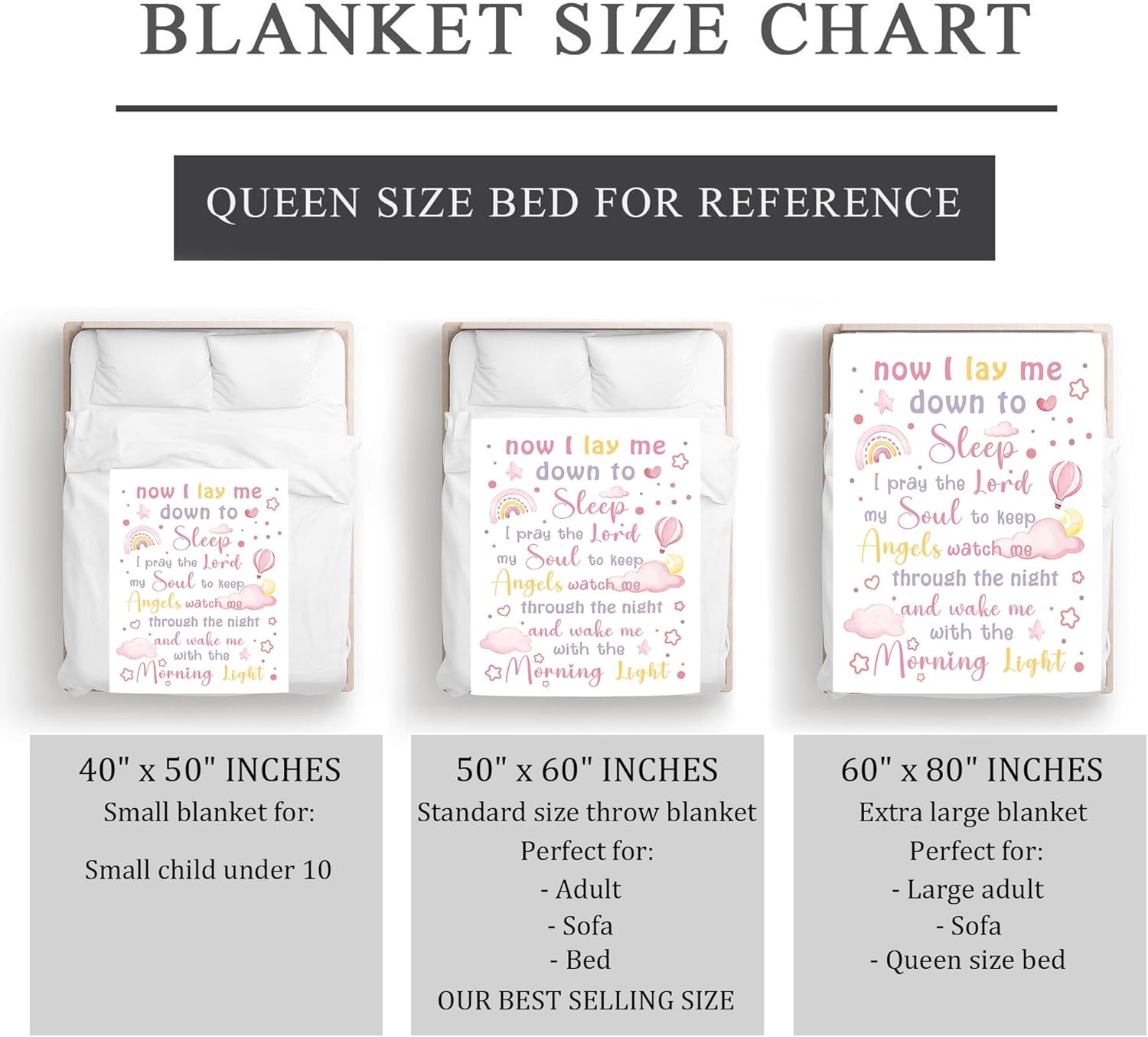 Punofell Baptism Gifts for Girl/Boys, First Communion Gifts for Girls, Baby Dedication Favors, Baptism Decorations Soft Blanket 40" x 50", Christening Presents for Christian Baby - Image 7