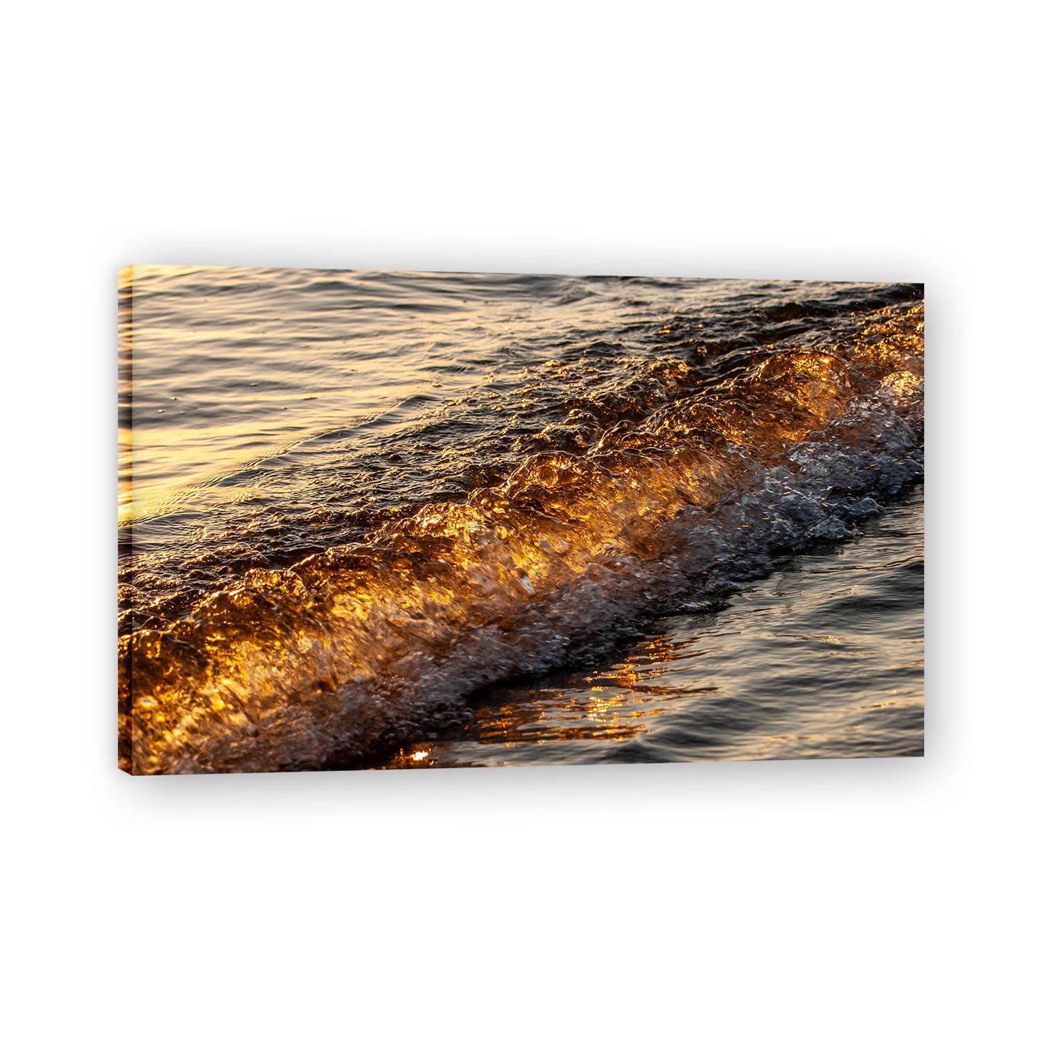 VHdfgTY Light-Meets-WaterElegant Mountain Landscape Canvas Wall Art Nature Scenery Home Decor 50x80cm Framed