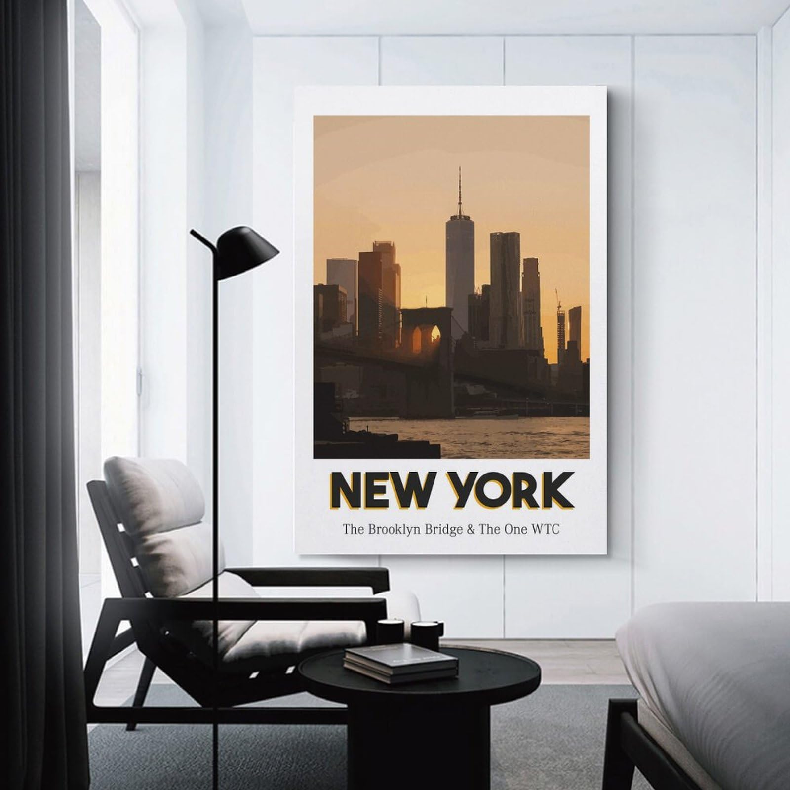 Junmoney Canvas Art Print New York Skyline, 16x24inch(40x60cm), for Gallery Wall Layouts in Home Or Office, A Versatile Canvas Print for Layering