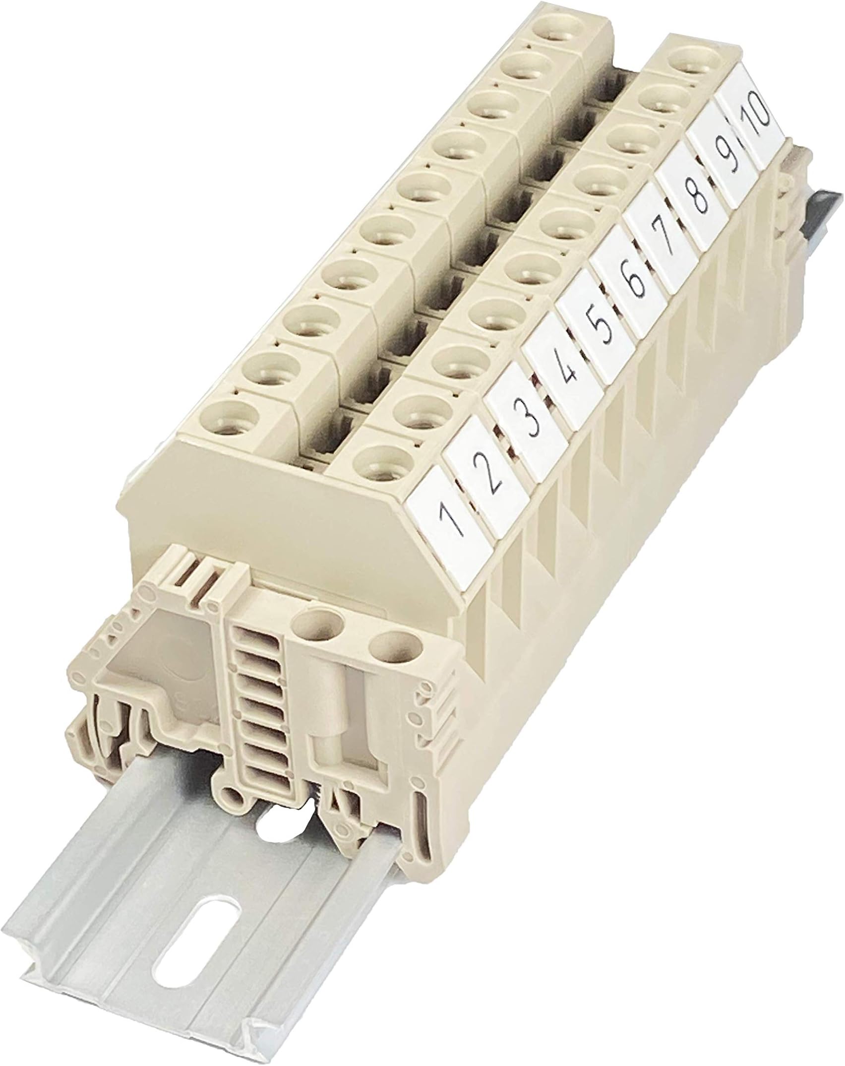 ICI Dinkle Numbered Assembly DK10N 10 Gang Box Connector DIN Rail Terminal Block 6-20 AWG 60 Amp 600V Isolation Circuit