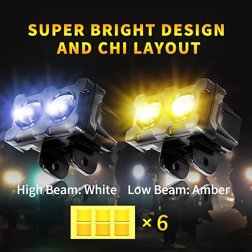 Miniatura 4 de Luces auxiliares LED para motocicleta, 2 piezas universales de 40 W, mini faros LED, luces antiniebla, luces de conducción de motocicleta de doble