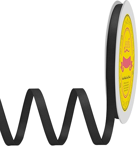 Cinta de grogrén negra de 38 pulgadas X 50 yardas Cinta negra para envolver paquetes de regalo, coronas, baby shower y otros proyectos