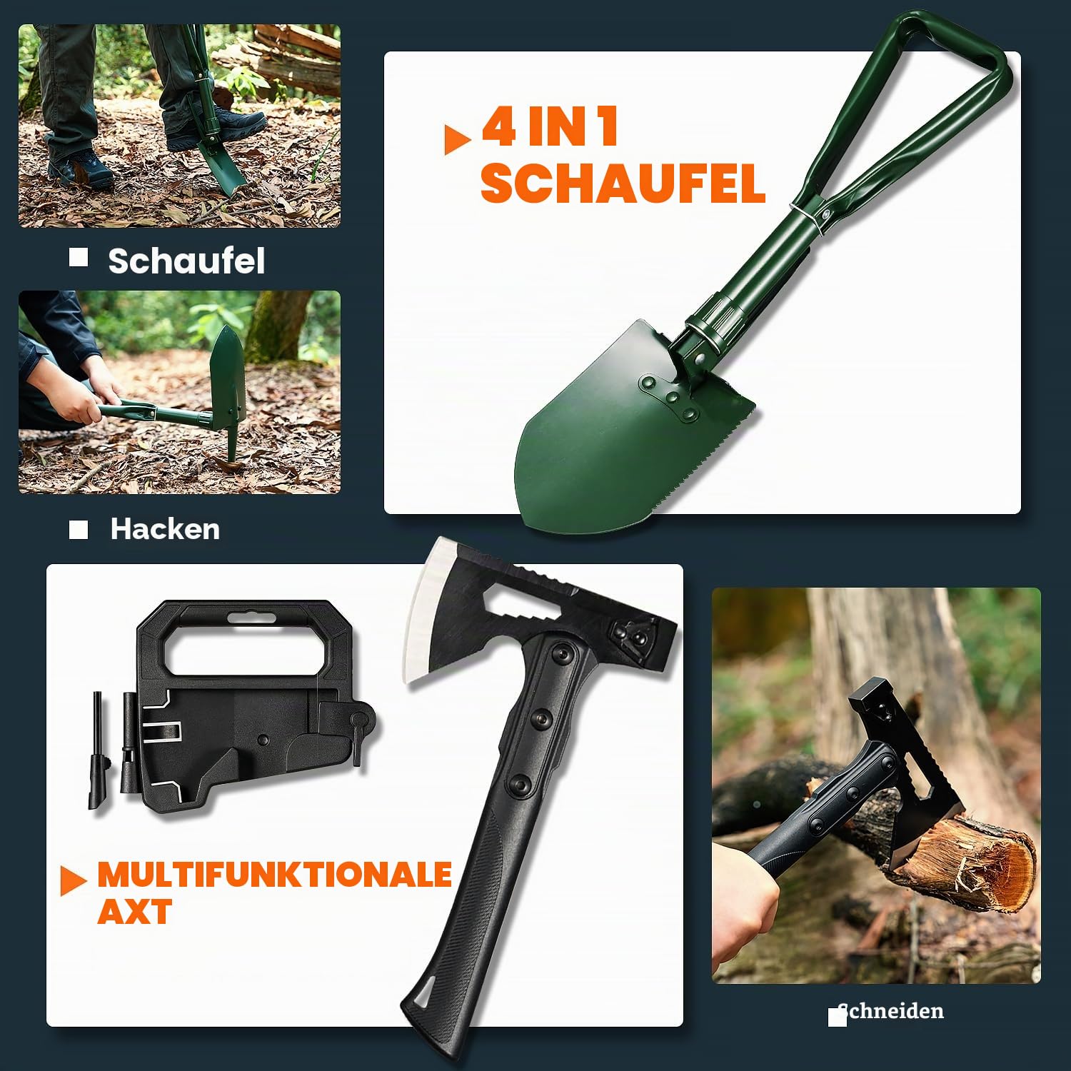 Professionelles Survival-Ausrüstungsset - Erste-Hilfe-Set und großer Campingrucksack, Campingausrüstung für Abenteuer, Outdoor, Wandern, Abenteurer