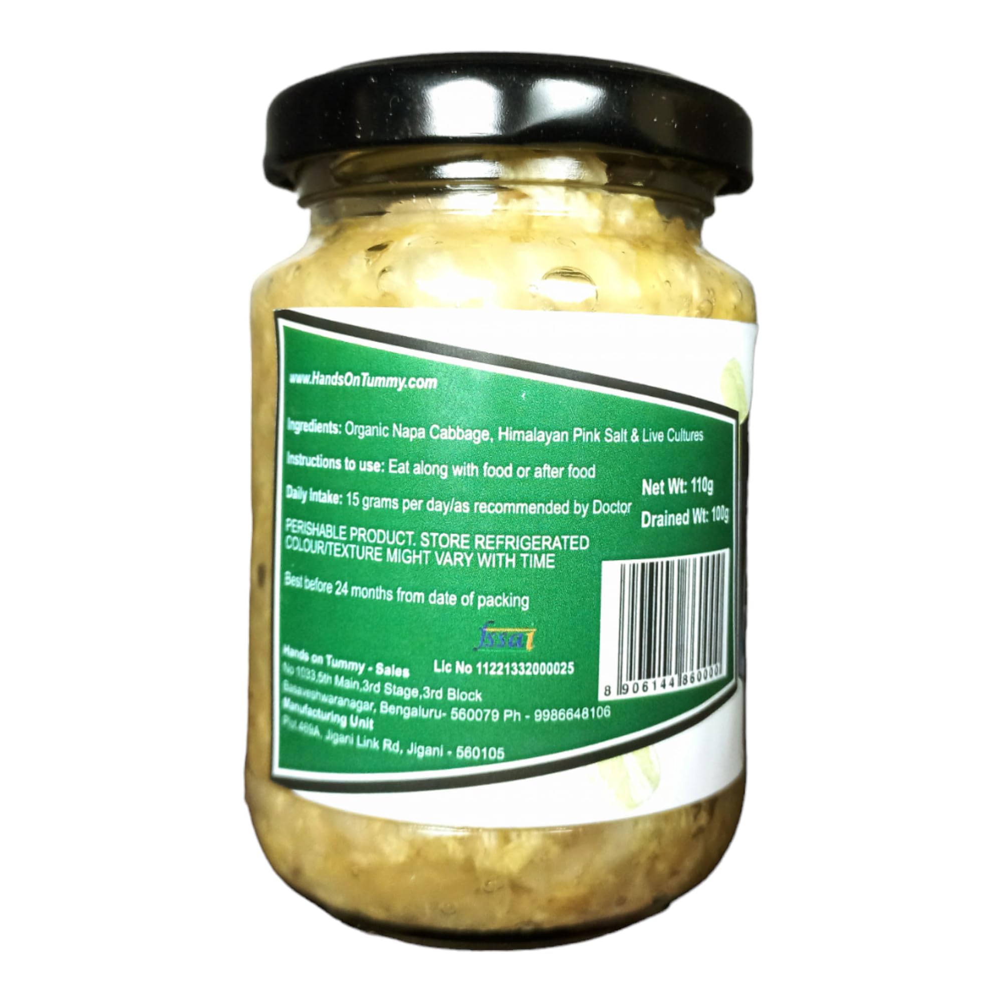 Hands On Tummy - Sauerkraut (Napa/Chinese Cabbages) - Probiotic Pickle For Gastroentintestinal Health (110 Grams) - Image 3 thumbnail