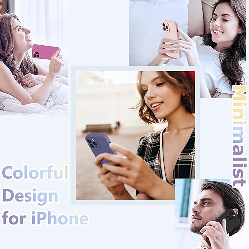 Miniatura 869 de BossKiss Funda compatible con iPhone 14 Pro, silicona mejorada [protección de cámara] [2 protectores de pantalla 9H], forro interior de microfibra