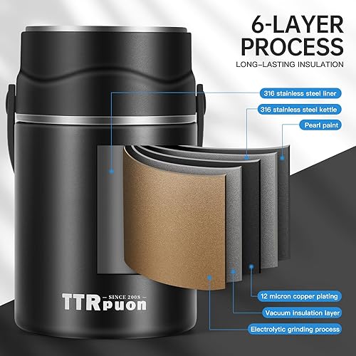 Miniatura 5 de Termo aislado al vacío de acero inoxidable de 27 onzas para alimentos calientes, recipientes de comida de boca ancha, tarro de alimentos para