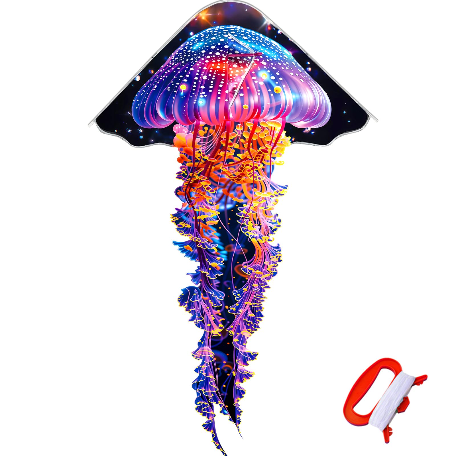 Touch the sky Jellyfish Kite for Adults, Easy to Fly, Exquisite Fabrics and Unique Structure Design, Excellent Outdoor Games and Activity Toys, Suitable for Beginners.